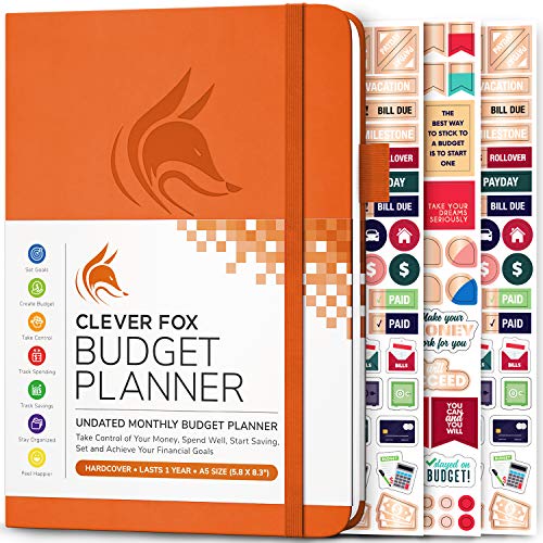 Clever Fox Budget Planner - Expense Tracker Notebook. Monthly Budgeting Journal, Finance Planner & Accounts Book to Take Control of Your Money. Undated - Start Anytime. A5 Size Orange Hardcover