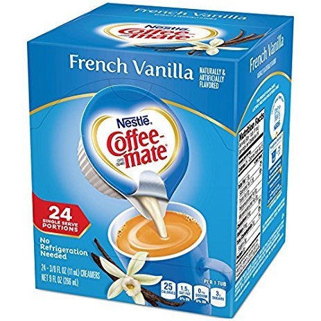 Coffee Mate Coffee Creamer Liquid Singles, French Vanilla, 24 Count (Pack of 4)