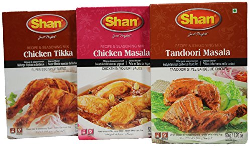 Shan Foods Masala Chicken Value Pack (Tikka BBQ, Tandoori, Masala) Mix Spices- Meat Ingredients – Vegetable Dishes - Indian/Pakistani Bundle Combo Variety – Curry Mix Powder Seasoning – Special