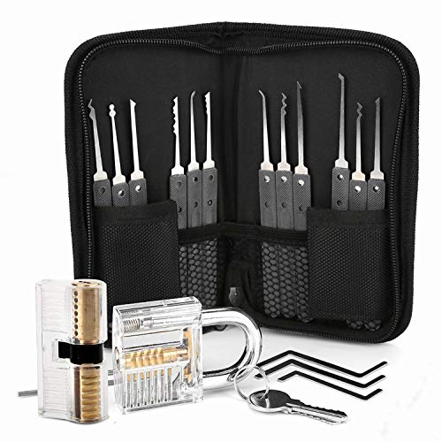 2 Locks Professional Set Training Kit 17 PCS (Black）