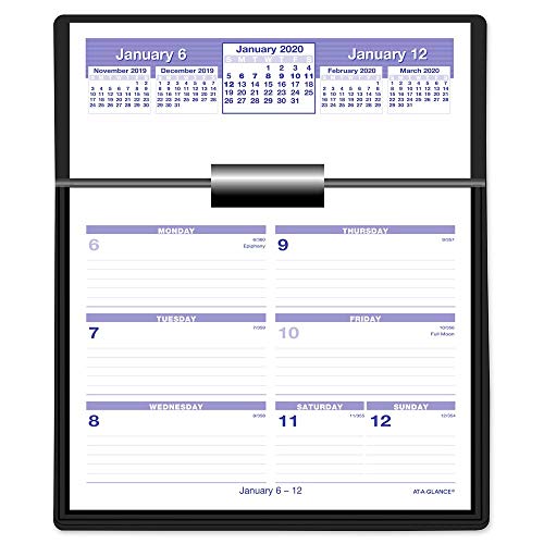 AT-A-GLANCE 2020 Weekly Desktop Planner, Desk Calendar, Flip-A-Week, 5-1/2' x 7', Ringed, Complete Set (SW700X00)