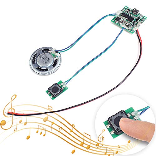 Icstation Recordable Sound Module Button Control 8M MP3 WAV Music Voice Player Programmable Board with Speaker for Mother's Day DIY Music Box Greeting Card Creative Gift