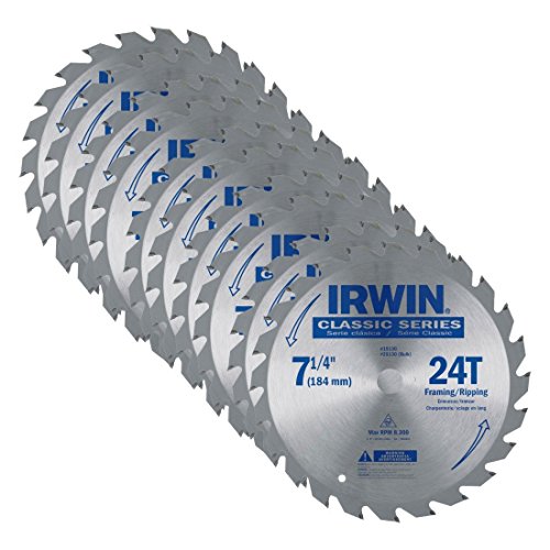 Irwin 25130 Classic Series Circular Saw Blade 24T 7-1/4' (Pack of 10)