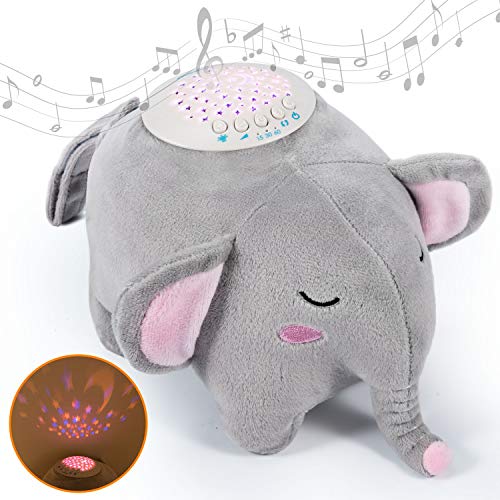 Baby Sleep Soothers, Momcozy Baby White Noise Machine, Auto-Off Timer and Volume Control Night Light Soother, 15 Lullabies Sound Machine for Newborns and Up, Elephant