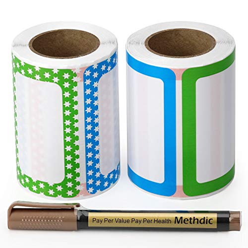 Methdic All Purpose Blank Name Tag Label Stickers 250 per Roll 2 Pack 3.5x2.25 inch