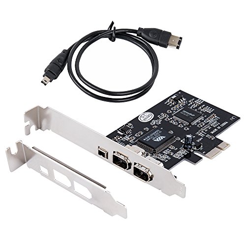 SHINESTAR Firewire Card, PCIe Firewire Adapter for Windows 10 with Low Profile Bracket and Cable, 3 Ports (2 x 6 Pin and 1 x 4 Pin) IEEE 1394 PCI Express Controller Card for Desktop PC Windows 7