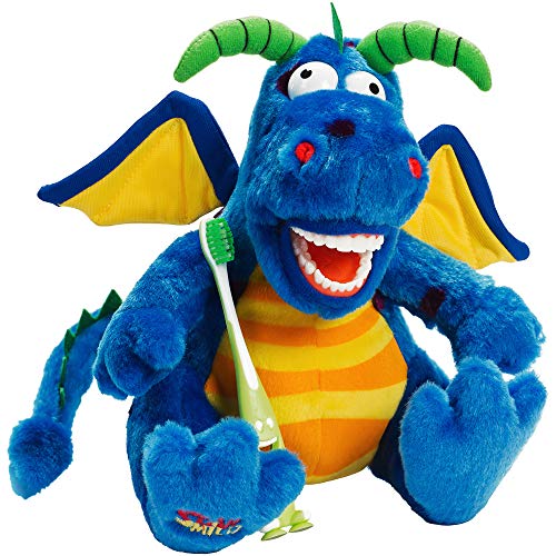 StarSmilez Kids Tooth Brushing Buddy Lil Magi Dragon - Plush Dental Education Helper - Teach Children flossing and Overall Care for Mouth and Teeth