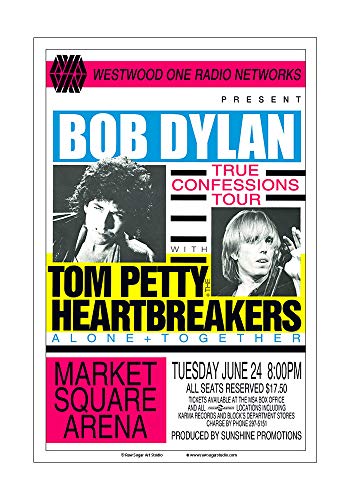 Raw Sugar Art Studio Bob Dylan/Tom Petty 1986 Indianapolis Concert Poster