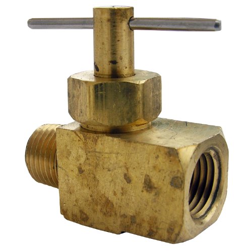 LASCO 17-1911 1/4-Inch Female Pipe Thread by 1/4-Inch Male Pipe Thread Straight Brass Needle Valve
