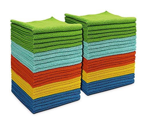AIDEA Microfiber Cleaning Cloths All-Purpose Softer Highly Absorbent, Lint Free - Streak Free Wash Cloth for House, Kitchen, Car, Window, Gifts(12in.x 12in.)--(Pack-50)