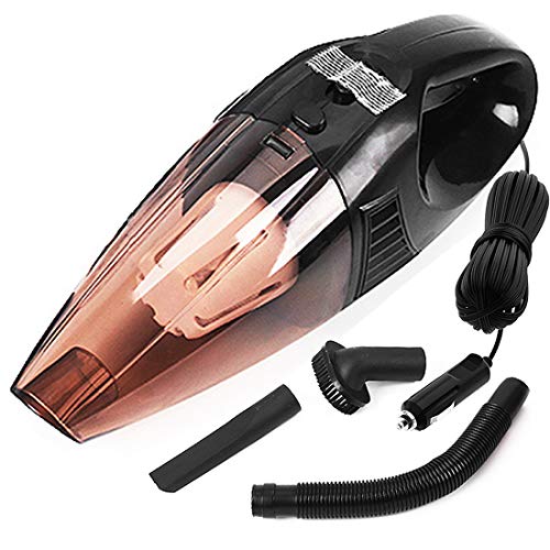 Portable Car Vacuum Cleaner,DC12-Volt Handheld 18 FT Corded Car Vacuum Cleaner with 3 All-Purpose Nozzles for Cleaning Car Interior (Black)