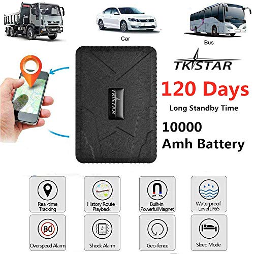TKSTAR GPS Tracker,GPS Tracker for Vehicles 120 Days Long Standby Time Waterproof Real Time Car GPS Tracker Strong Magnet Tracking Device For Motorcycle Trucks Anti Theft Alarm TK915