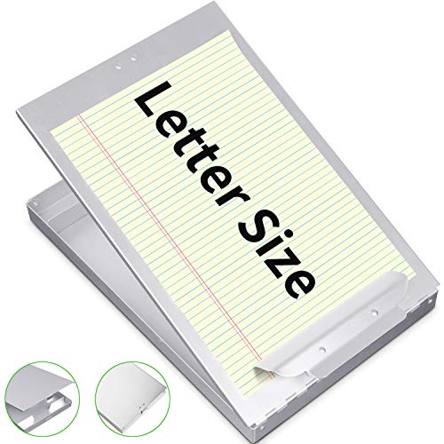 Metal Clipboard with Storage, Letter Size Form Holder Portfolio Aluminum Metal Binder with High Capacity Clip Posse Box - Surface for Legal Size Paper, for Office Business Professionals Stationer