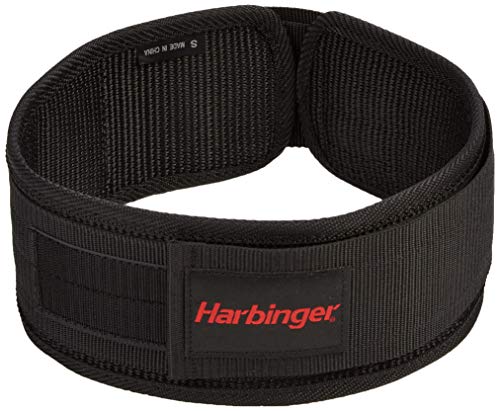 Harbinger 360906 4-Inch Nylon Weightlifting Belt, Large,Black