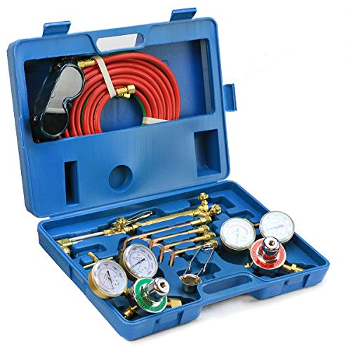 Stark Gas Welding & Cutting Torch Kit Oxy Acetylene Oxygen Brazing Professional Set Victor Type, Carrying Case