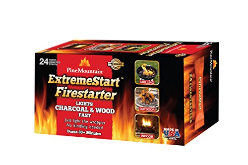 Pine Mountain ExtremeStart Wrapped Fire Starters, 24 Starts Firestarter Wood Fire Log for Campfire, Fireplace, Wood Stove, Fire Pit, Indoor & Outdoor Use