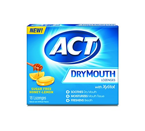Act Dry Mouth Lozenges, Honey Lemon, Sugar Free, 18 Count (Pack of 3)