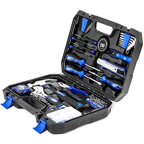 120-Piece Home Repair Tool Set, PROSTORMER General Household Hand Tool Kit with Tool Box Storage Case for Apartment, Garage, Dorm and Office