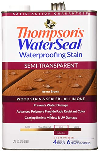 Thompson's TH.042841-16 Waterseal Waterproffing Stain - Semi Transparent, Acorn Brown, 1 gallon