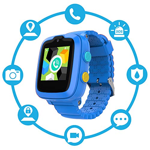 New 4G Edition - Kids Smart Watch for Boys Girls (Blue) - Touch-Screen Smartwatch with SIM Card – Remote Monitoring/Video Call/GPS Tracker - Ready Out of The Box
