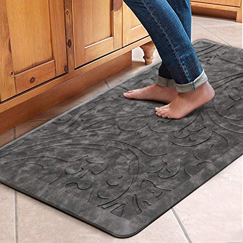KMAT Kitchen Mat Cushioned Anti-Fatigue Floor Mat Waterproof Non-Slip Standing Mat Ergonomic Comfort Floor Mat Rug for Home,Office,Sink,Laundry,Desk 20'(W) x 39'(L),Grey