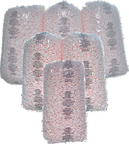 Bubblefast Brand 21 cu. ft. Pink Anti Static Packing Peanuts Popcorn (3.5 cu. ft x 6 Bags)