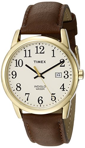 Timex Men's TW2P75800 Easy Reader 38mm Brown/Gold-Tone/Cream Leather Strap Watch