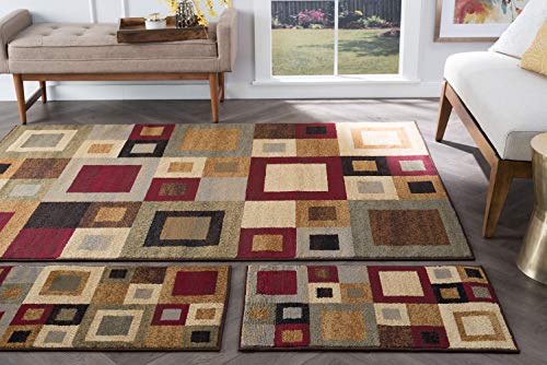 Jamie Contemporary Abstract Multi-Color 3-Piece Area Rug Set, 3-Piece Set