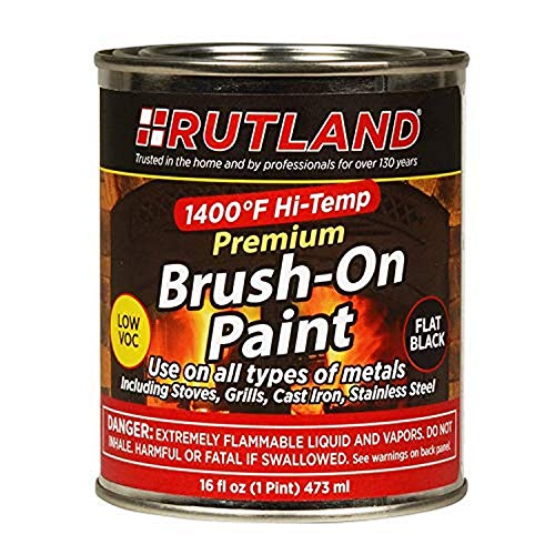 Rutland Premium 1400 Degree F Hi-Temp Brush-On Paint, 16 fl oz, Black