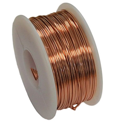 Solid Bare Copper Round Wire 5 Oz Spool Dead Soft 12 to 30 Ga (16 Ga / 43 Ft)