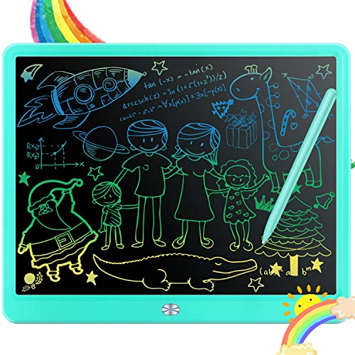 Fverey LCD Writing Tablet, 15 Inch Colorful Doodle Board,Drawing Tablet Educational Toys for Boys and Girls,Electronic Drawing Pad Gift for Kids and Adults Blue