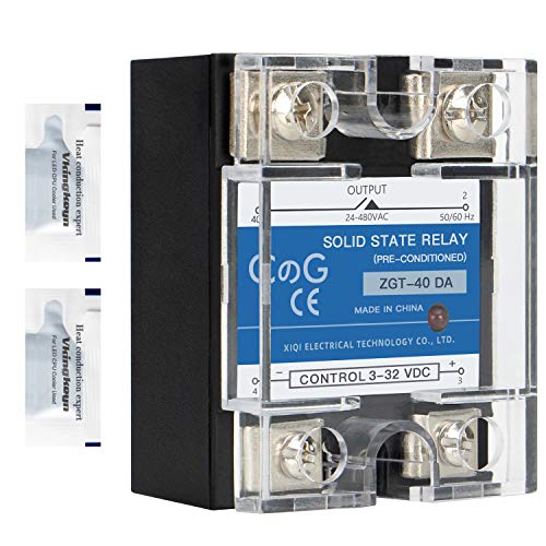 CG Solid State Relay SSR-40DA DC to AC Input 3-32VDC To Output 24-480VAC 40A Single Phase Plastic Cover