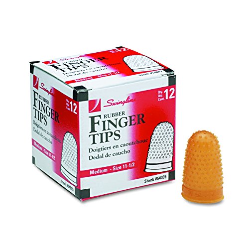 Swingline Rubber Finger Tips, Size 11 1/2, Medium, 12/Box (54035)