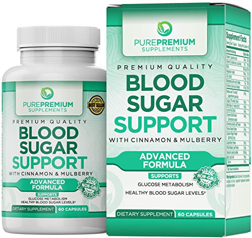 Premium Blood Sugar Support Supplement by PurePremium (Non-GMO) Promote Glucose Metabolism and Cardiovascular Health