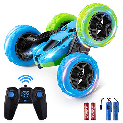 Remote Control Stunt Car Rechargeable RC Car, 360°Rotating Double Sided Flips 4WD Remote Control Car Electric Race Stunt Toy Car 2.4Ghz Off-Road Racing Vehicles for Kids Boys Girls Birthday