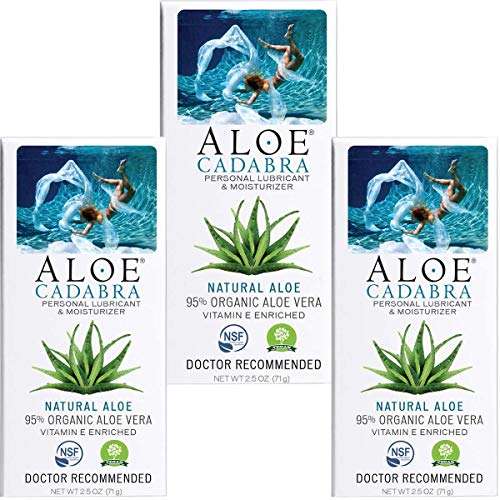 Aloe Cadabra Organic Personal Lubricant and Natural Vaginal Moisturizer with 95% Aloe Vera, Natural Aloe, 2.5 Ounce (Pack of 3)