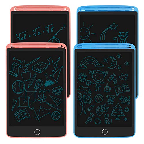4Pack LCD Writing Tablet, 8.5inch LCD Drawing Tablet Writing Pad, Electronic Writing & Drawing Doodle Board, Toy for Kids Learning & Education（Blue+Blue+Pink+Pink）