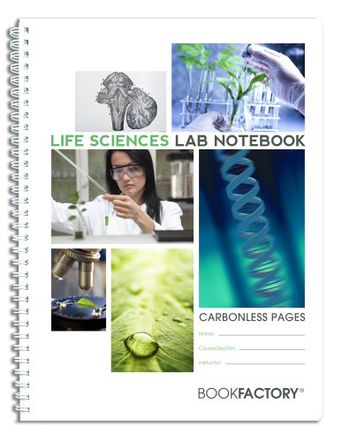 BookFactory Carbonless Life Sciences Lab Notebook - 75 Sets of Pages (8.5' X 11') (Duplicator) - Scientific Grid Pages, Translucent Cover, Wire-O Binding (LAB-075-7GW-D (Life Sciences))