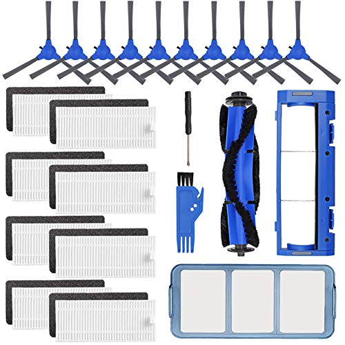 Replacement Parts Accessories Kit for Eufy RoboVac 11S, RoboVac 15C, RoboVac 30, RoboVac 30C, RoboVac 12, RoboVac 35C Vacuum Filters, 10 Side Brushes, 8 Filter, 1 Pre Filter, 1 Roller Brush Guard