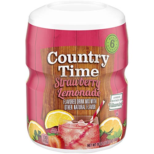 Country Time Strawberry Lemonade Drink Mix (18 oz Canisters, Pack Of 6)