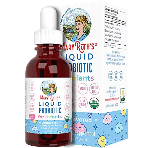 Infant Probiotic Drops by MaryRuth's | Nutrient Absorption | USDA Organic & Vegan | Enhance Healthy Gut | Supports Immunity & Overall Health | for Babies & Infants 0-12 Months | 125 Servings