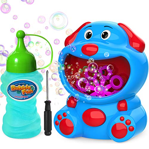 WisToyz Bubble Machine Super Dog Bubble Blower 500+ Bubbles Per Minute, Bubble Machine for Kids Toddlers Toy Baby Bath Toys Indoor Outdoor Auto Bubble Maker Easy to Use 2 AA Batteries Needed