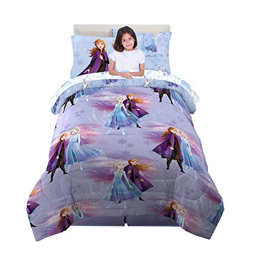 Kitchen Designers Franco Kids Bedding Super Soft Comforter and Sheet Set with Sham, 5 Piece Twin Size, Disney Frozen 2