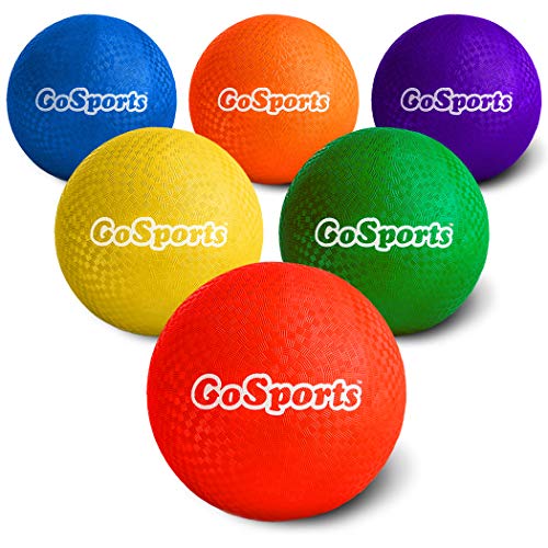 GoSports 10' Playground Ball (Set of 6) with Carry Bag and Pump