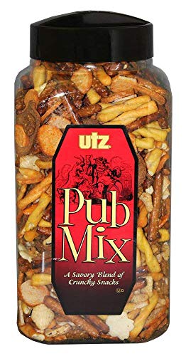 Utz Pub Mix - 44 Ounce Barrel - Savory Snack Mix, Blend of Crunchy Flavors for a Tasty Party Snack - Resealable Container - Cholesterol Free and Trans-Fat Free