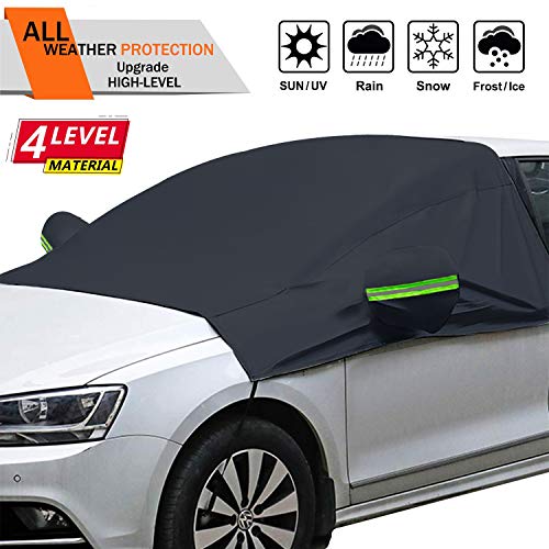 OMIGAO Extra Large Windshield Snow Ice Cover with Side Mirror Covers, Protects Windshield and Wipers from Weatherproof, Rain, Sun, Frost, Vehicles, Cars Trucks Vans and SUVs (94.5' x 65')