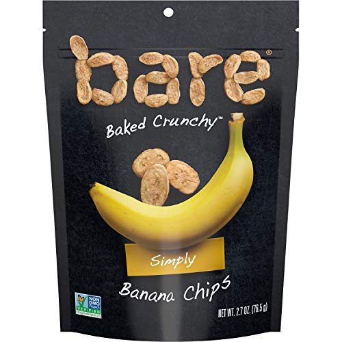Bare Baked Crunchy Banana Chips, Simply, Gluten Free, 2.7 Ounce, Pack of 6