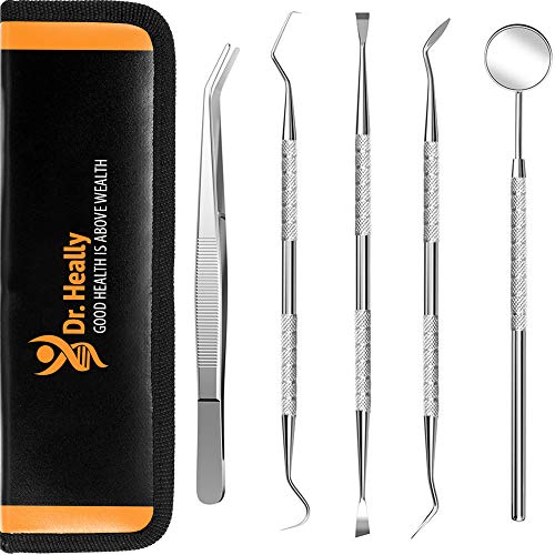 Dental Tools to Remove Plaque and Tarter - Dental Picks Professional - Dental Hygiene Tools – Dental Hygienist tools - Dental Instruments Stainless Steel - Dental Kit for Adults - Dental Set for Dogs