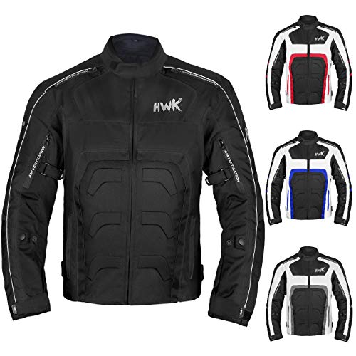 Textile Motorcycle Jacket For Men Dualsport Enduro Motorbike Biker Riding Jacket Breathable CE ARMORED WATERPROOF (Black, M)