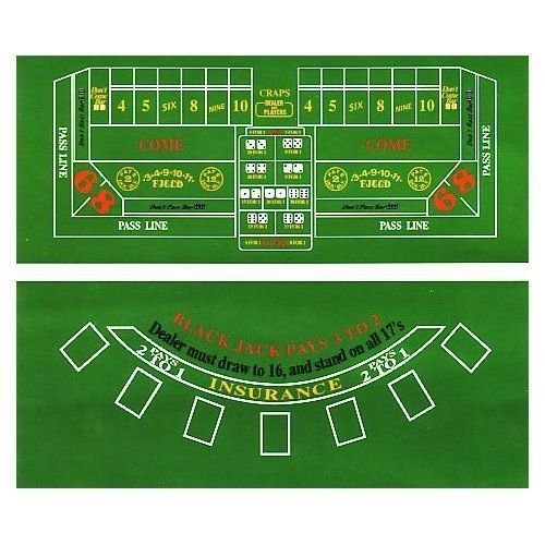 Craps & Black Jack Table Cover 72' X 36'